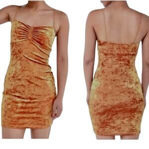 Urban Outfitters medium ruched velvet mini dress D2 3295